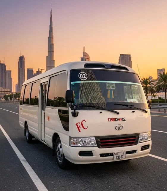 First Choice Coaster bus 02 at Downtown Dubai